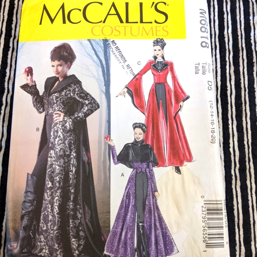 McCall's Costumes M6818 size D5 (12-14-16-18-20) costume pattern ONLY